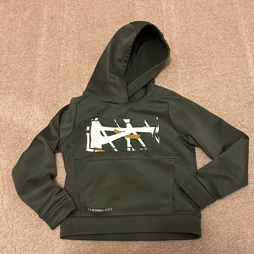 Nike Kids Olive Green Therma-Fit Hoodie
